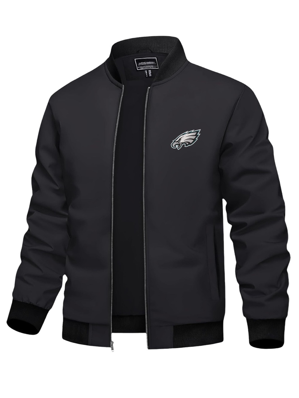 Men’s Eagles Embroidered Light weight Bomber Jacket Black